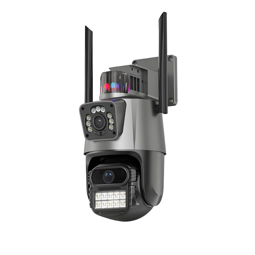 Εξωτερική Διπλή Κάμερα Ασφαλείας Wi‑Fi PTZ 3MP+3MP με Πανοραμική Προβολή 360°, Έγχρωμη Νυχτερινή Όραση και Αμφίδρομη Επικοινωνία IP65 – Μαύρη Εξωτερική Διπλή Κάμερα Ασφαλείας Wi‑Fi PTZ 3MP+3MP με Πανοραμική Προβολή 360°, Έγχρωμη Νυχτερινή Όραση και Αμφίδρομη Επικοινωνία IP65 – Μαύρη