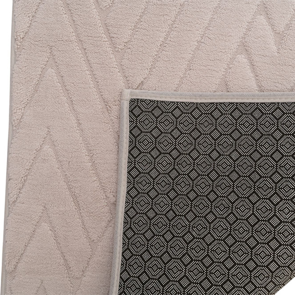 Γούνινο Χαλί Ανάγλυφο "COZY' Μονόχρωμο Κρεμ 120x160cm MSC-003-CREAM-120