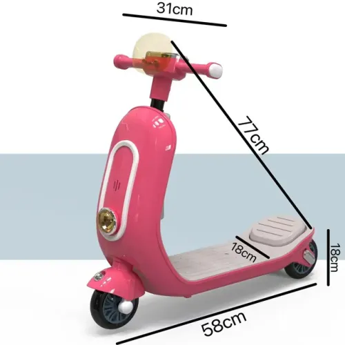 Παιδικό Πατίνι τύπου Vespa με Μουσική, Φώτα & LED Τροχούς – Ρυθμιζόμενο Τιμόνι για Παιδιά 2+ Μπλε 6611-BLUE