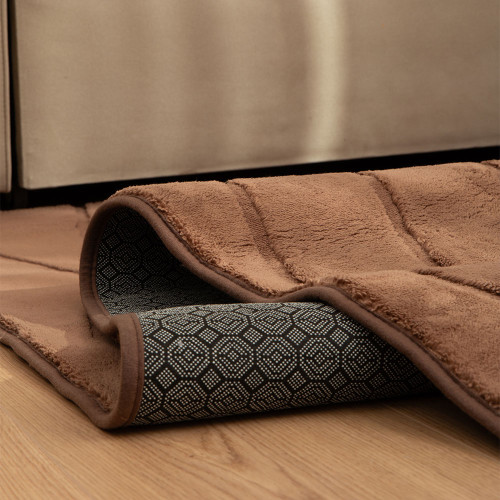Γούνινο Χαλί Ανάγλυφο "COZY' Μονόχρωμο Καφέ 120x160cm MSC-001-BR-120